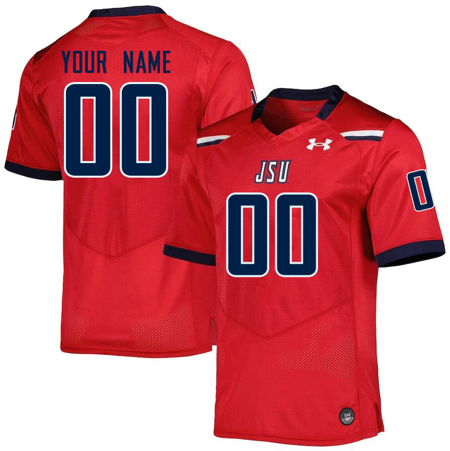 Custom Jackson State Tigers Name And Number Football Jerseys-Red